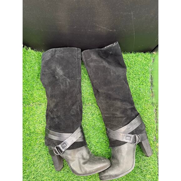 Carlos Santana- Black- Suede Heeled Boots- Size 9.5W - Picture 6 of 10